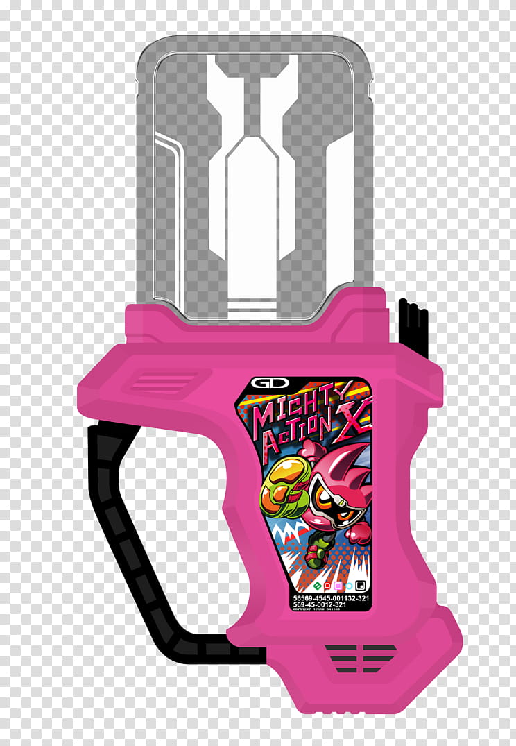Kamen Rider Ex-Aid Mighty Action X Gashat, pink and black Mighty Action X game pad transparent background PNG clipart