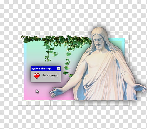 WEBPUNK , Jesus Christ statue with text overlay transparent background PNG clipart