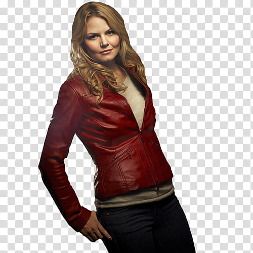 Once Upon a Time, woman wearing red leather zip-up jacket transparent background PNG clipart