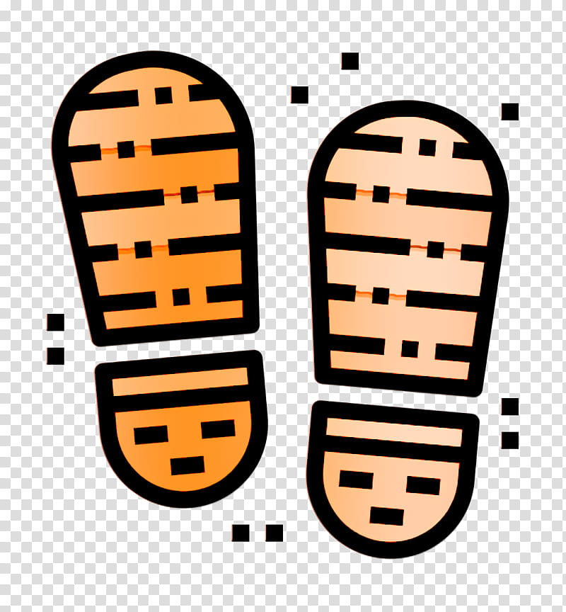 Step icon Footprint icon Crime icon, Yellow, Line transparent background PNG clipart