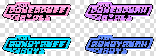 Powerpuff Girls single coloured logo designs, The Powerpuff Boys and The Powerpuff Girls text illustration transparent background PNG clipart