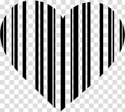 white and black pinstriped heart transparent background PNG clipart