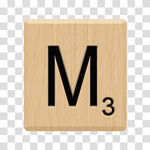 scrabble M tile transparent background PNG clipart