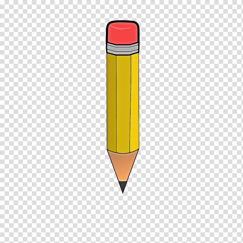 yellow pencil office supplies writing implement pen, Cone transparent background PNG clipart