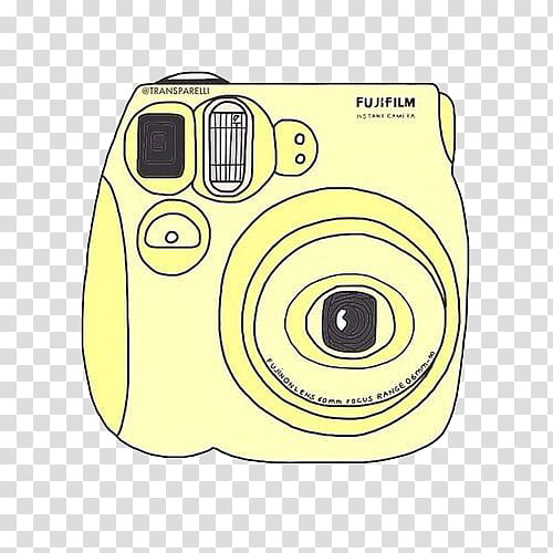 Yellow , white Fujifilm instant camera transparent background PNG clipart