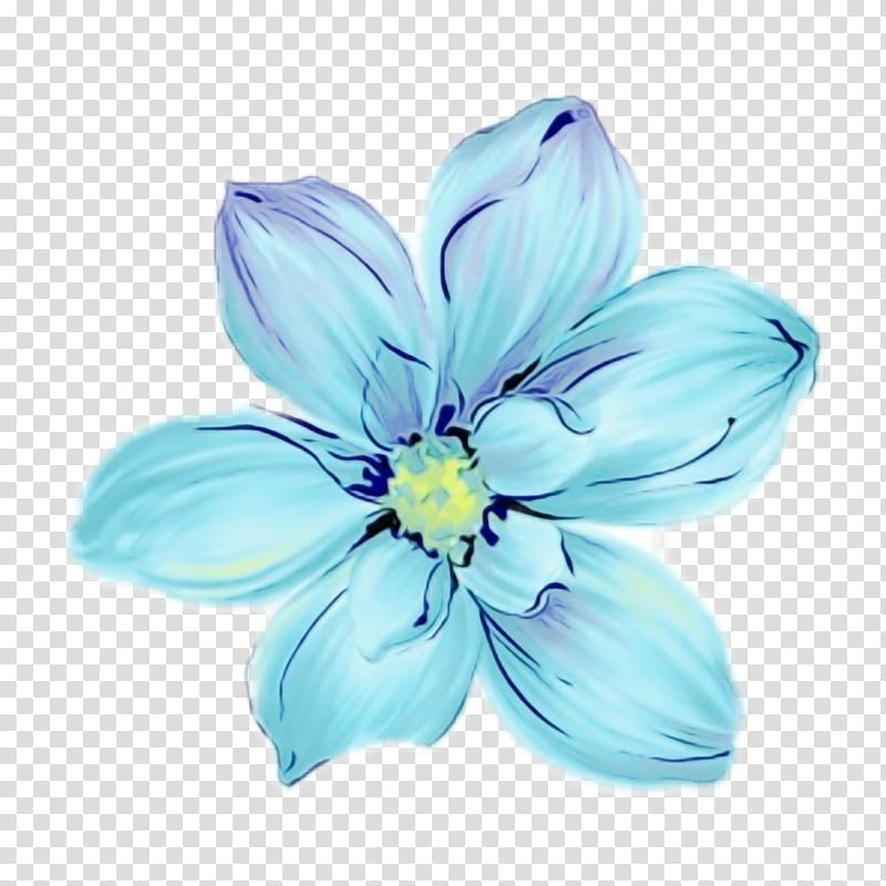 blue petal white flower plant, Watercolor, Paint, Wet Ink, Turquoise, Fashion Accessory, Delphinium, Flowering Plant transparent background PNG clipart