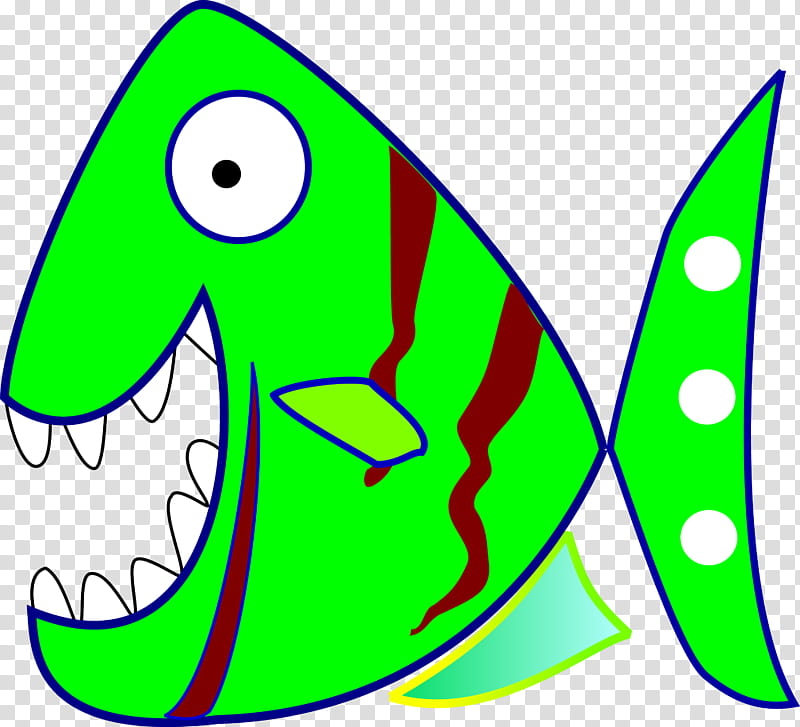 Fish, Piranha, Cartoon, Drawing, Redeye Piranha, Animation, Logo, Green transparent background PNG clipart