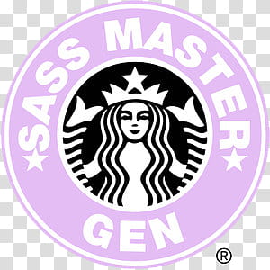 Starbucks Logos s, pink and black Sass Master Gen logo illustration transparent background PNG clipart