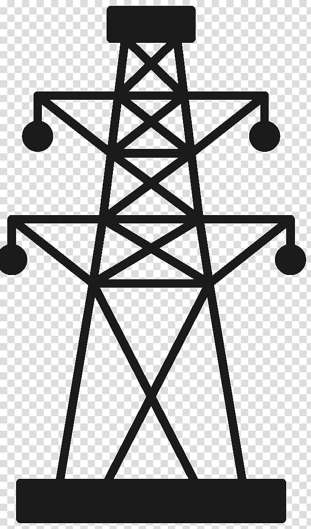 Black Triangle, Transmission Tower, Overhead Power Line, Electric Power Transmission, Utility Pole, High Voltage, Electricity, Black And White transparent background PNG clipart