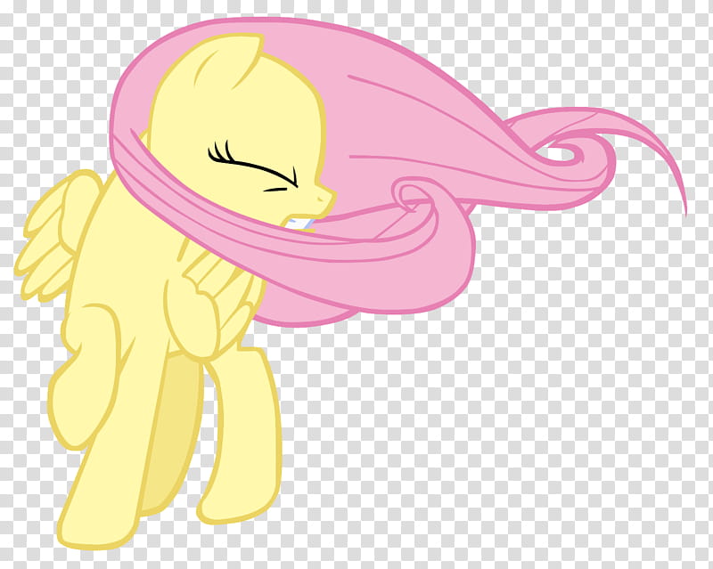 Fluttershy against wind, My Little Pony yellow and pink character blows hair by the wind transparent background PNG clipart
