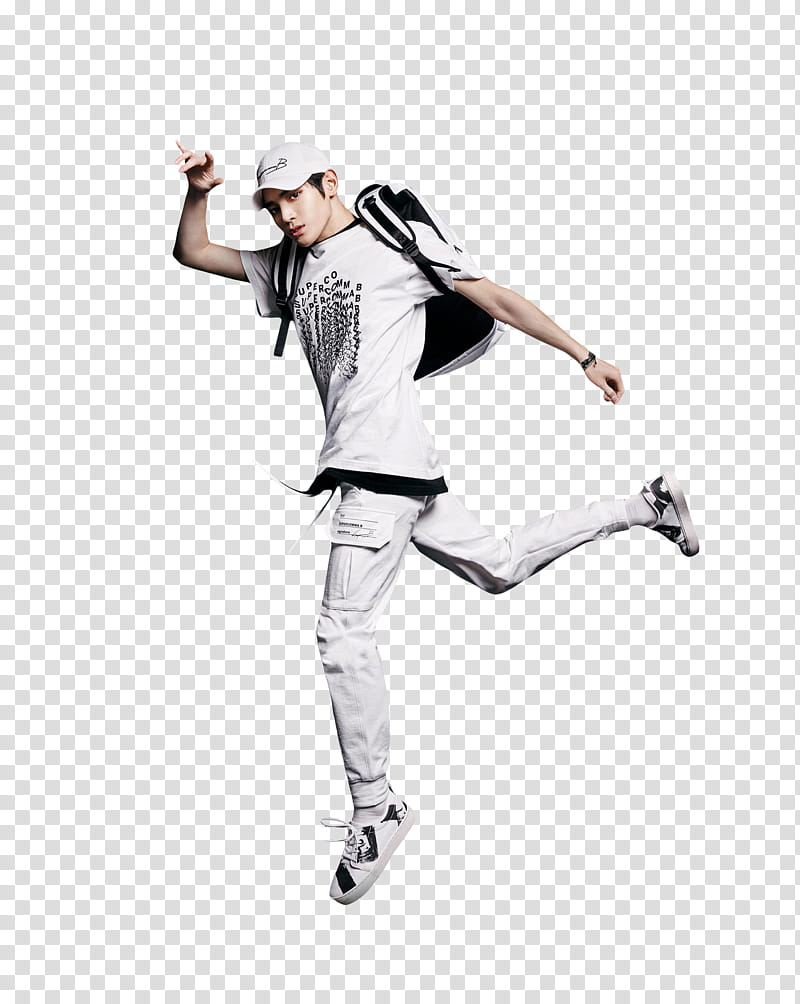 NCT, skipping man wearing back transparent background PNG clipart