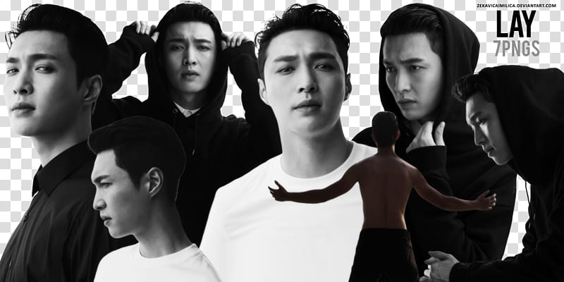 EXO Lay BIOTHERM HOMME, grayscale of man transparent background PNG clipart