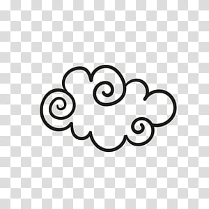 hand drawn chinese style clouds illustration on transparent