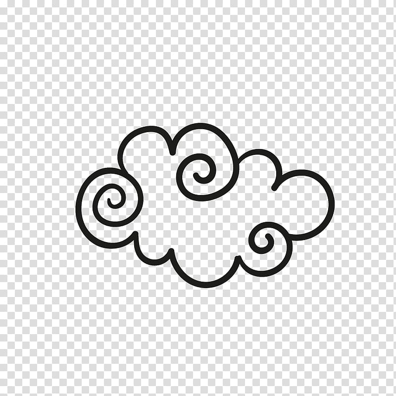 hand drawn chinese style clouds illustration on transparent