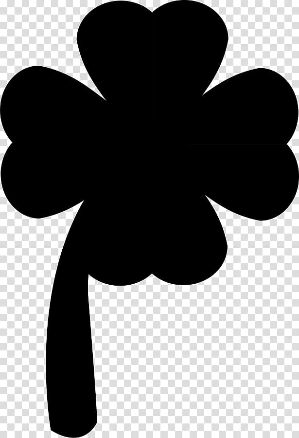 Black And White Flower, Symbol, Luck, Fourleaf Clover, Horseshoe, Black And White
, Happiness, Plant transparent background PNG clipart