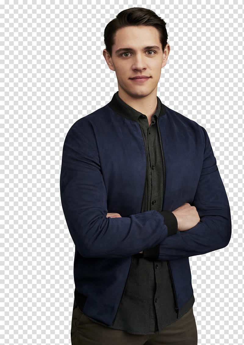 Riverdale cast, standing man with hands cross wearing black zip-up jacket transparent background PNG clipart