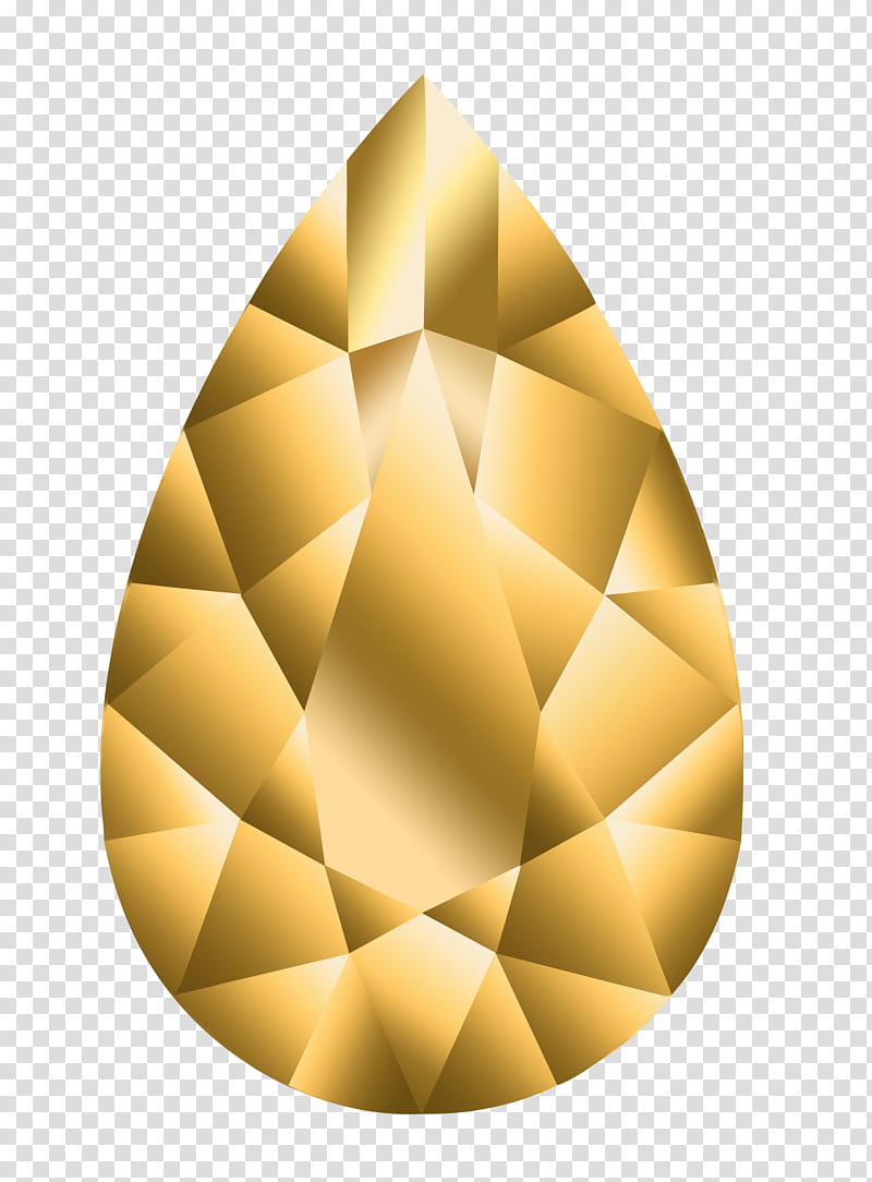 Precious stones crystals, gold tear drop illustration transparent background PNG clipart