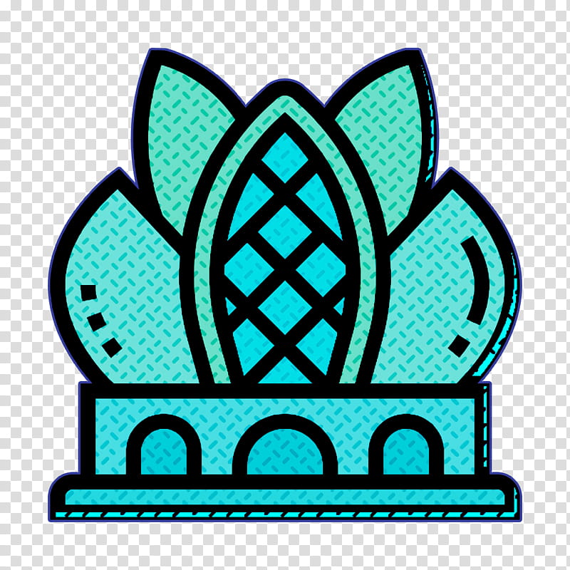 Landmark icon Architecture icon Architecture and city icon, Turquoise transparent background PNG clipart