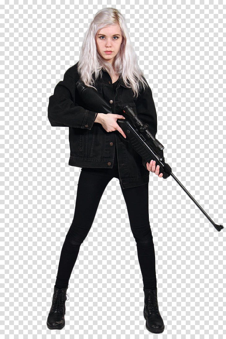 , woman holding rifle transparent background PNG clipart