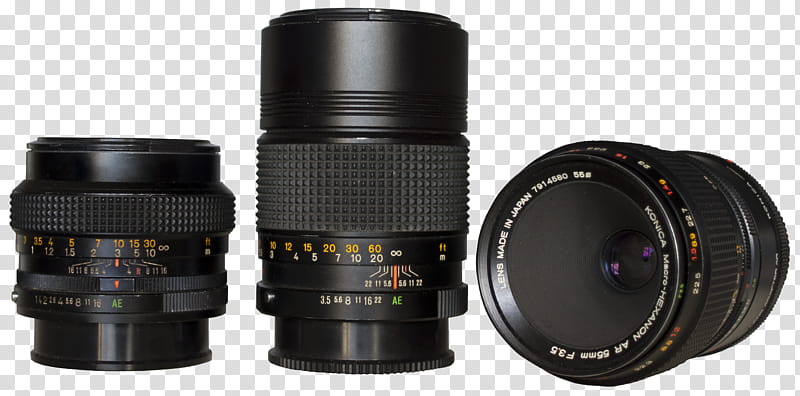 Lens  HQ, three black camera lenses transparent background PNG clipart