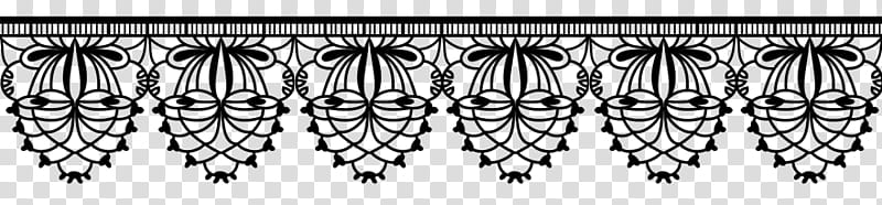 lace brushes, black floral top border transparent background PNG clipart