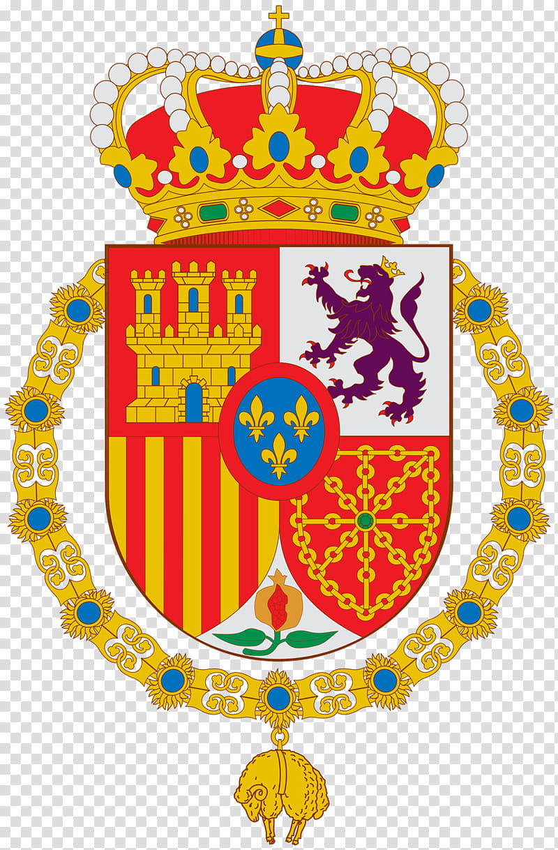 King Crown, Spain, Coat Of Arms, Coat Of Arms Of The King Of Spain, Monarchy Of Spain, Heraldry, Order Of The Golden Fleece, Coat Of Arms Of The Crown Of Aragon transparent background PNG clipart