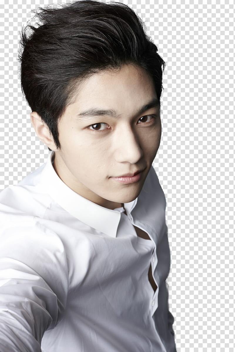 Myungsoo, man wearing white dress shirt transparent background PNG clipart