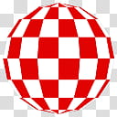 Amiga Boing Ball Icons Set, AmigaBoingBallFlatSidedFlatShaded-, white and red disco balls transparent background PNG clipart