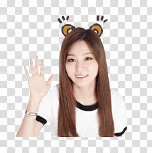 Red Velvet Kakao Talk Emoji PART  P, woman waving transparent background PNG clipart