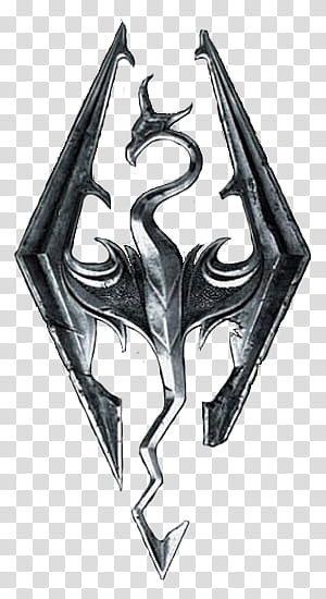 Skyrim Logo For Your Skyrim Needs, silver dragon transparent background PNG clipart