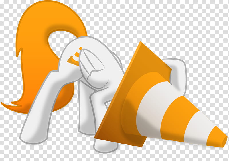 My Little VLC, orange and white traffic cone illustration transparent background PNG clipart