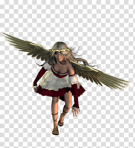Fae , gray-haired female character with wings illustration transparent background PNG clipart