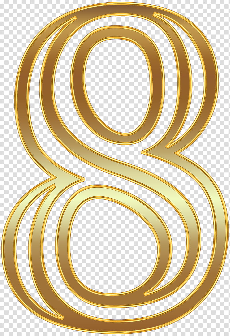 Readytouse Art Nouveau Initials Yellow, Number Eight, Logo, Line, Circle transparent background PNG clipart