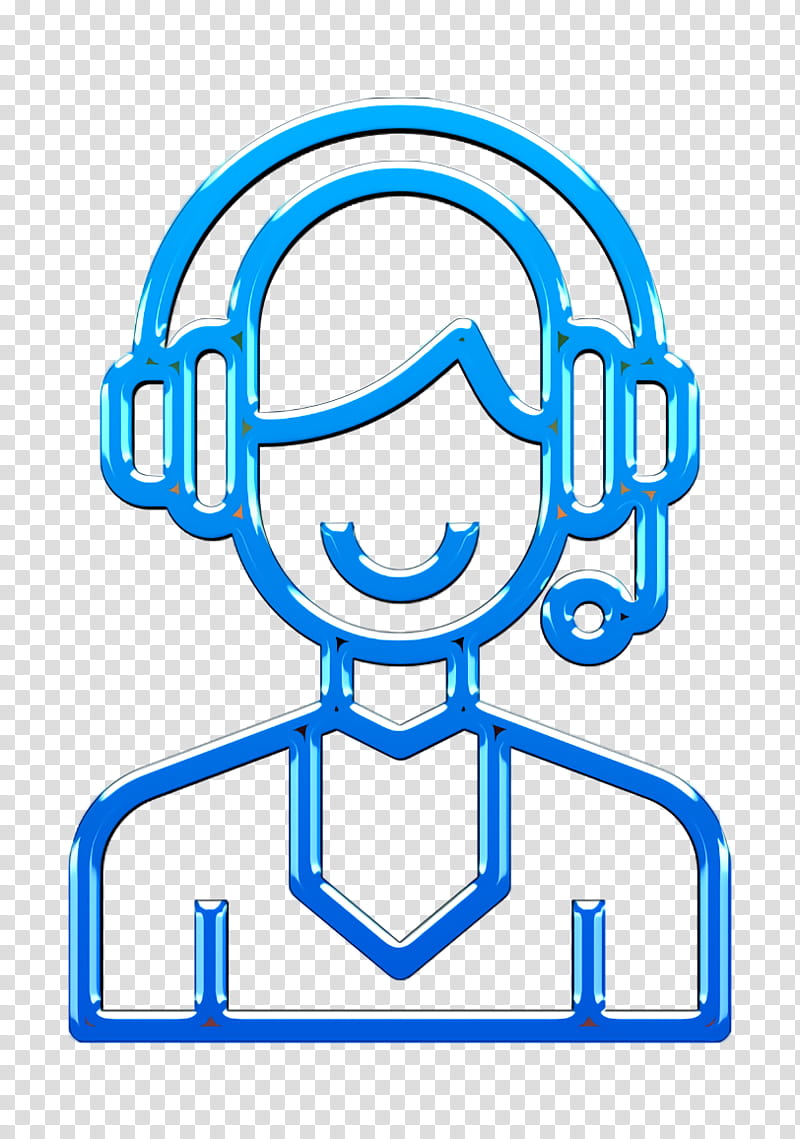 Support icon Contact And Message icon, Electric Blue, Line Art, Symbol transparent background PNG clipart