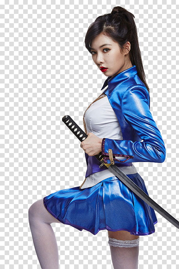 HyunA Mystic Fighter, women's blue skirt transparent background PNG clipart
