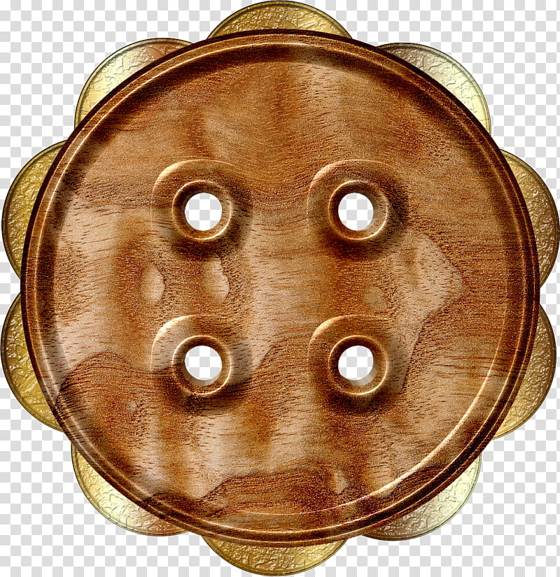 Large Wooden Buttons, brown scallop button transparent background PNG clipart