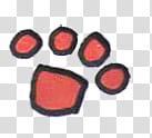 Xoxo , red and black Paw transparent background PNG clipart