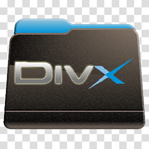 Program Files Folders Icon Pac, Divx Movies, black and blue Div X folder icon transparent background PNG clipart