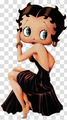 Betty Boop wearing black dress illustration transparent background PNG clipart