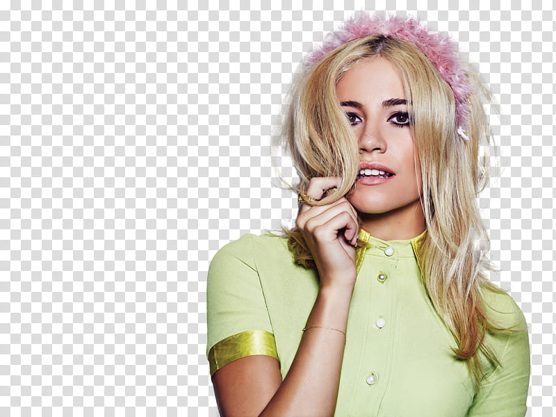 Pixie Lott, woman holding her blonde hair transparent background PNG clipart