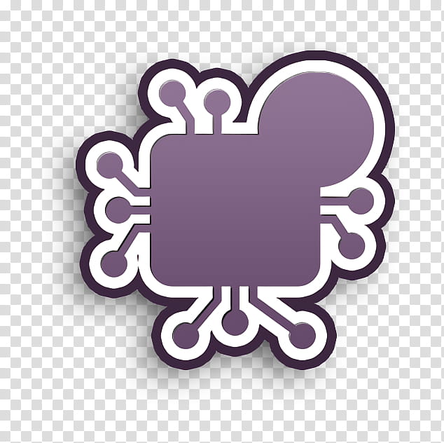Microchip icon Blockchain icon, Violet, Purple, Text, Logo, Heart, Frame, Label transparent background PNG clipart