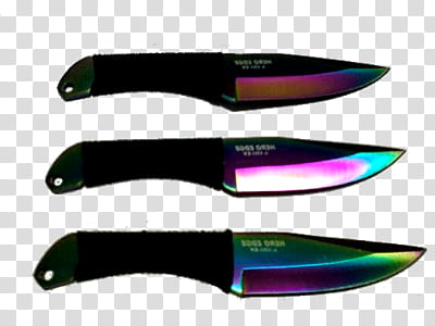 WEBPUNK , three black-handled iridescent knives illustration transparent background PNG clipart