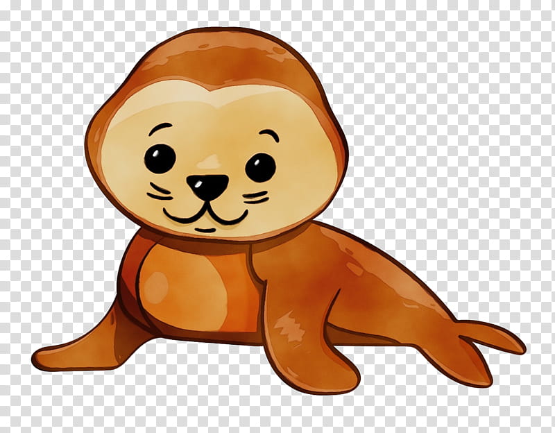 cartoon animation animated cartoon marine mammal, Watercolor, Paint, Wet Ink, Stuffed Toy, Smile, Otter, Seal transparent background PNG clipart