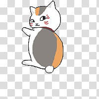 Nyanko sensei Shimeji, white and black cat sticker transparent background PNG clipart