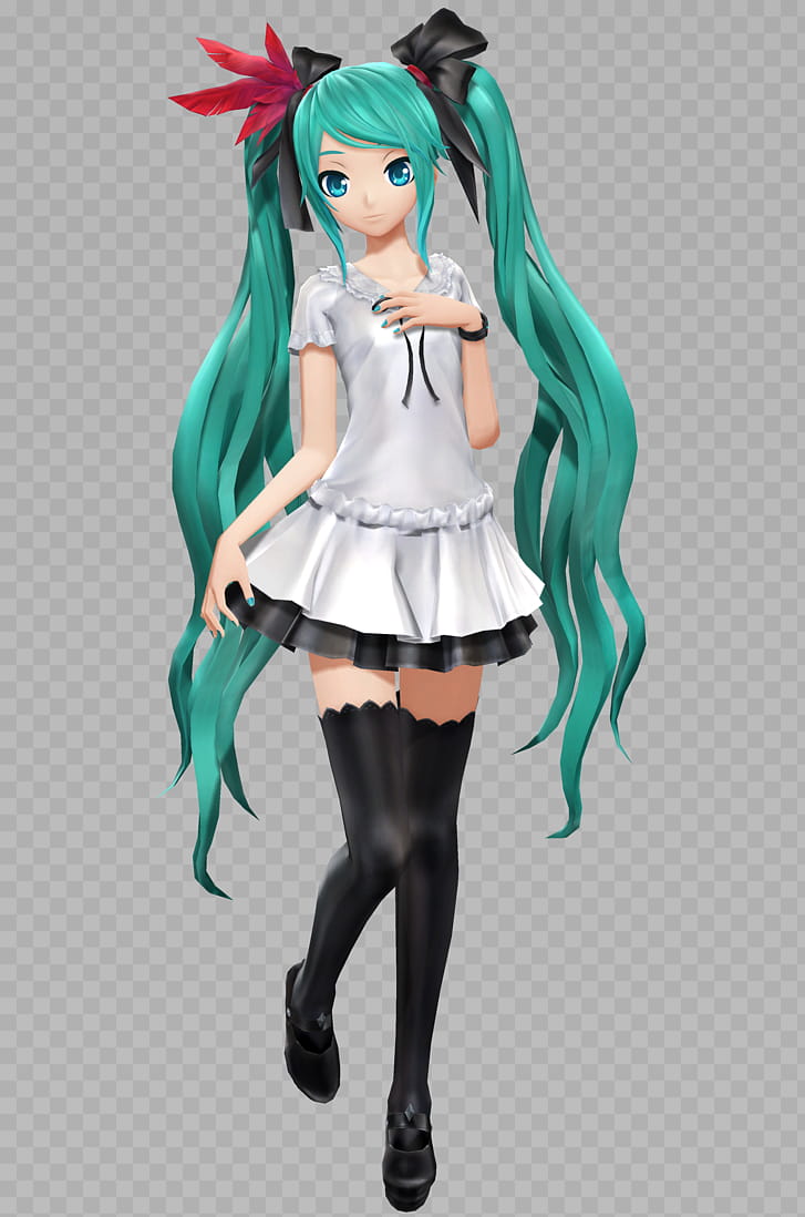 PDX PS Styled Supreme Miku DL [NO ], female anime character transparent background PNG clipart