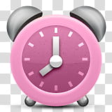 Aesthetic pink mega , pink and gray twin bell alarm clock transparent background PNG clipart