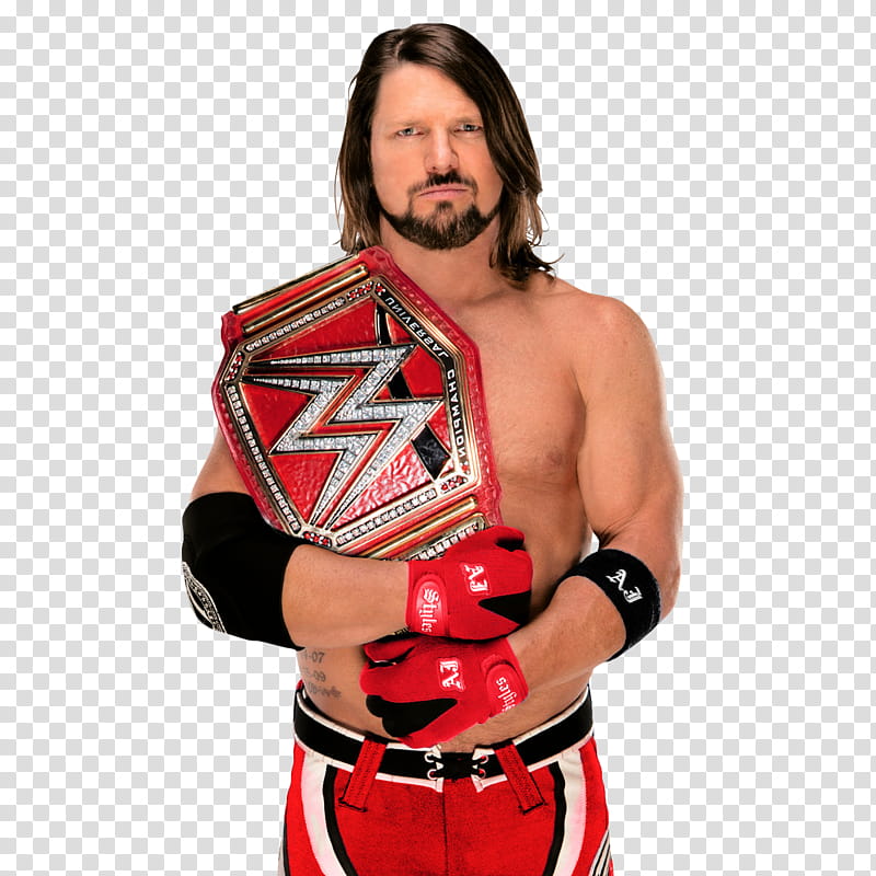 AJ Styles Universal Champion w Red Attire transparent background PNG clipart