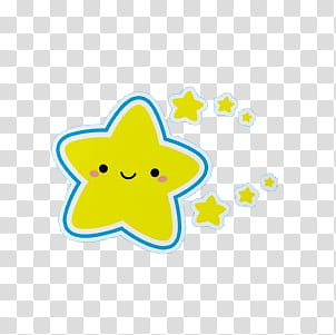 Kawaii O, yellow stars illustration transparent background PNG clipart