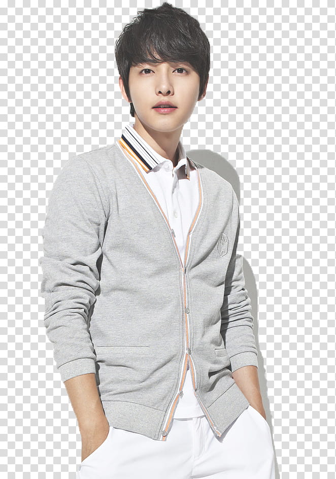 Song Joong Ki, man wearing gray jacket transparent background PNG clipart