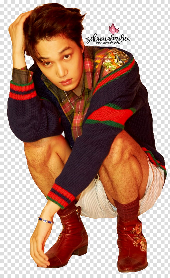 EXO Kai GQ, man holding his hair transparent background PNG clipart